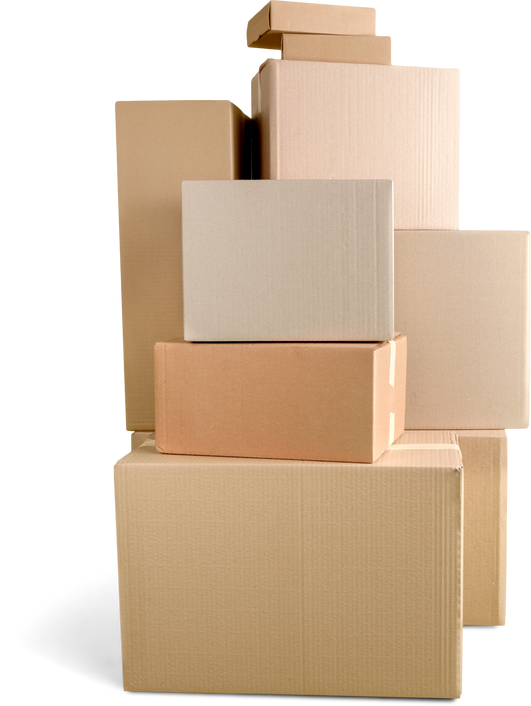 Cutout of Cardboard Boxes
