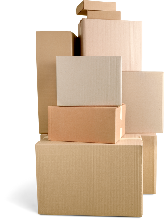 Cutout of Cardboard Boxes